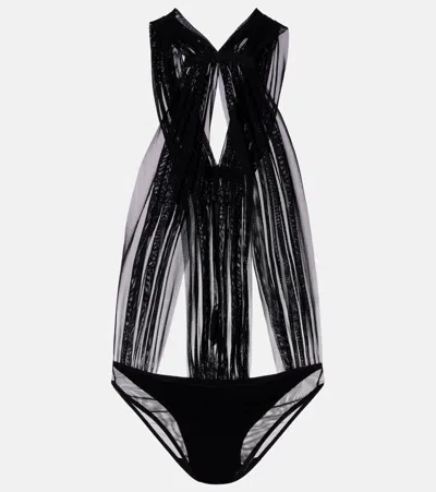 Rick Owens Miami Gauze Jersey Bodysuit In Multi