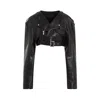 Rick Owens Micro Biker Black Lamb Leather Jacket