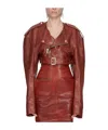 Rick Owens Micro Biker Cropped Jacket In Red