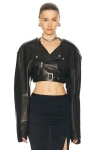 Rick Owens Womens Black Biker Notched-lapel Regular-fit Leather Jacket In Black