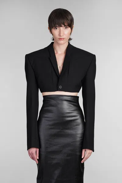 Rick Owens Tatlin Strap-detail Cropped Blazer In Black