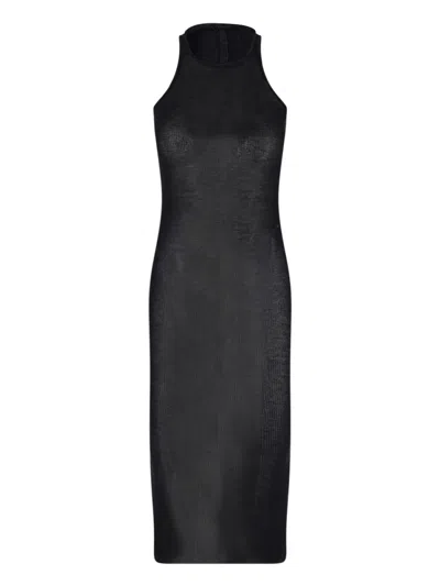 Rick Owens Midi Dress In Black