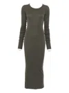 Rick Owens Long-sleeve Midi Dress In Green