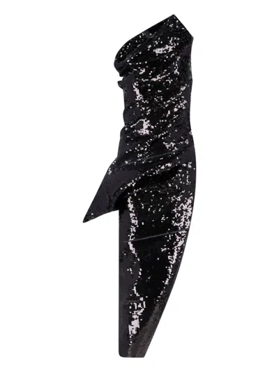 Rick Owens Midi Dress "walrus" In Black