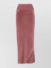 Rick Owens Midi Length Draped Velvet Skirt In Pink