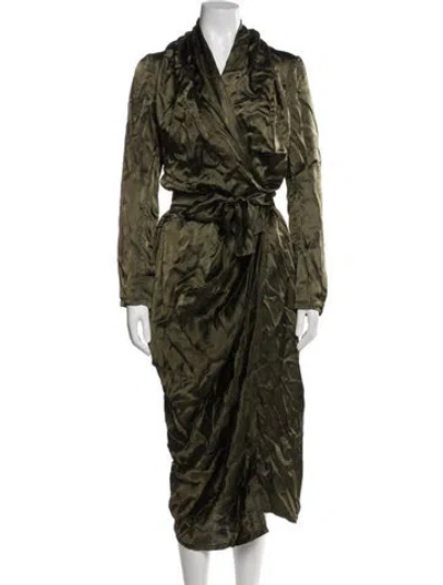 Pre-owned Rick Owens Midi Length Dress In Green