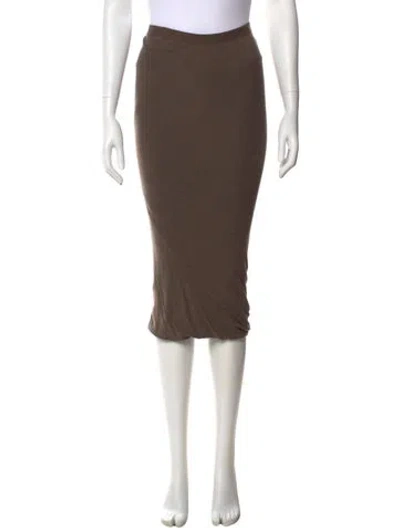 Pre-owned Rick Owens Midi Length Skirt In Brown