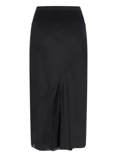 RICK OWENS MIDI SKIRT - BLACK