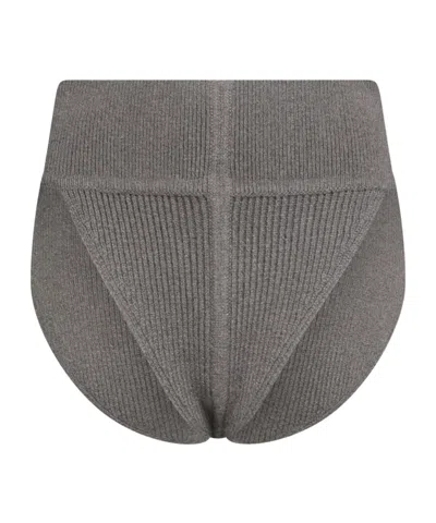 Rick Owens Mid-length Knit Hot Pants In Gray