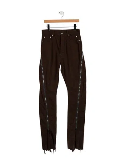 Pre-owned Rick Owens Mid-rise Skinny Leg Jeans In Brown