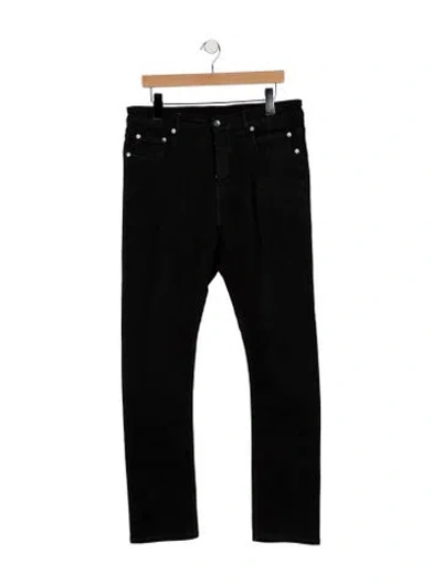Pre-owned Rick Owens Mid-rise Straight Leg Jeans In Black