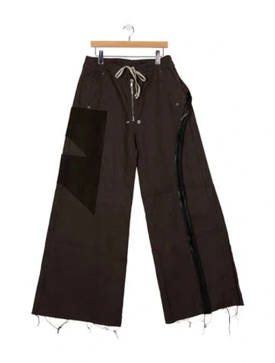 Pre-owned Rick Owens Mid-rise Wide Leg Jeans In Brown