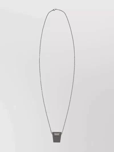 Rick Owens Military Style Necklace Pendant Chain In Black