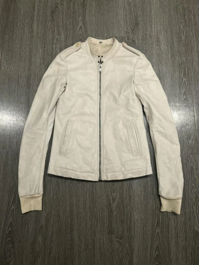 Pre-owned Rick Owens Milk Calf Leather Jacket Size Xs In White Milk