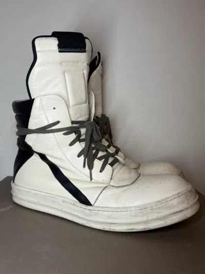 Pre-owned Rick Owens Milk Geobaskets 46 Shoes In White