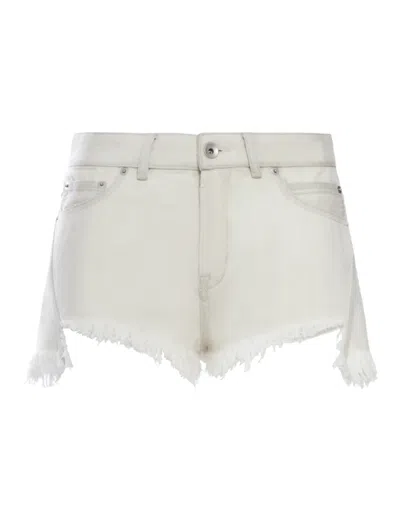 Rick Owens Shorts Temple Bias Cutoffs In Denim In Gray