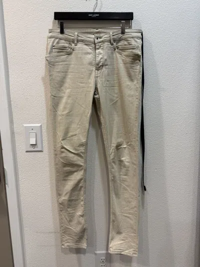 Pre-owned Rick Owens Mineral Bleached Tyrone Jeans 33 In Sand