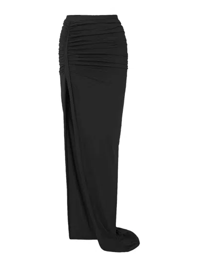 Rick Owens Mini Asymmetrical Skirt In Black