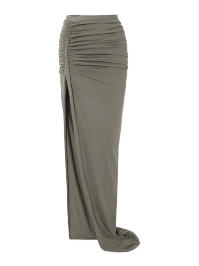 Rick Owens Mini Asymmetrical Skirt In Green