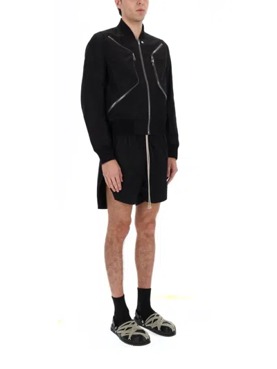 Rick Owens Mini Cotton Blend Shorts For Men In Black