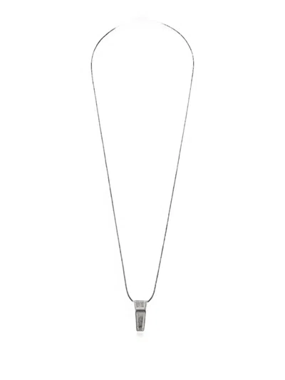 Rick Owens Mini Crystal-pendant Necklace In White