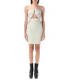 Rick Owens Strapless Mini Dress With Geometric Cutouts In Grey