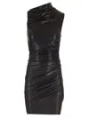 RICK OWENS MINI DRESS IN METALLIC VISCOSE