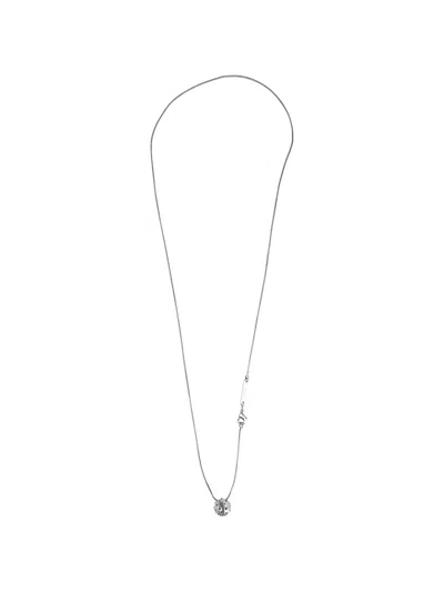 Rick Owens Temple Mini Orb Embellished Necklace In Black