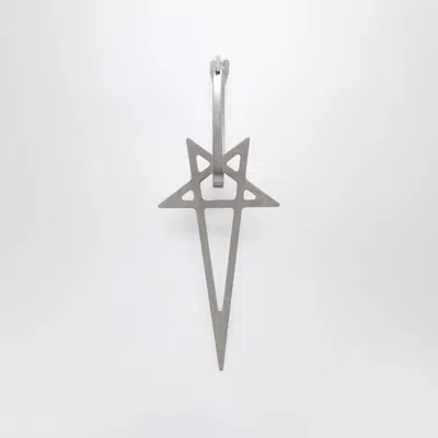 Rick Owens Mini Pentagram Stud Earrings In Silver-tone Finish In Gray