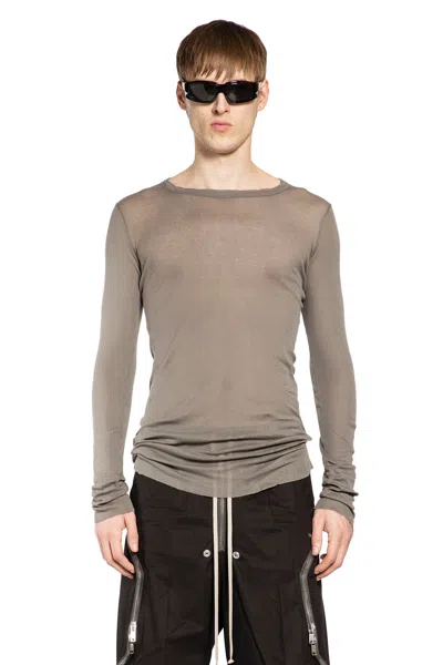 Rick Owens Mini Rib Jersey In Brown