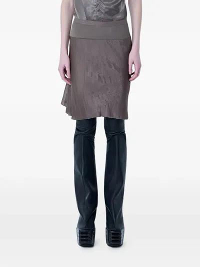 Rick Owens Mini Ribbed-waistband Skirt In Gray