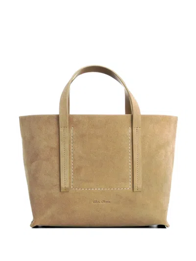 Rick Owens Mini Shopper Tote Bag In Brown