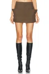Rick Owens Virgin Wool Mini Skirt In Bean