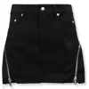 Rick Owens Mini Skirt With High Waist And Decorative Zippers In Black
