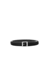 Rick Owens Leather Square-buckle Belt In Black