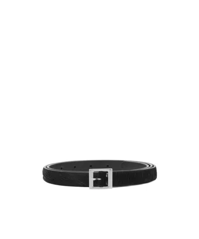 Rick Owens Leather Square-buckle Belt In Black
