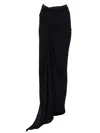 Rick Owens Black Solid Maxi Skirt In Black