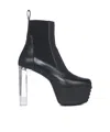 Rick Owens Minimal Grill Beatle 145mm Ankle Boots In Black