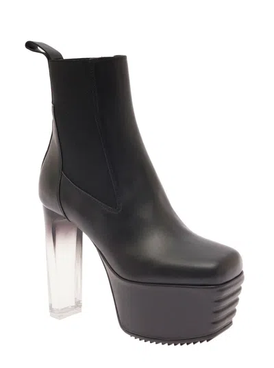 Rick Owens Minimal Grill Beatle Boots In Black