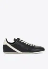 Rick Owens Black Low-top Sneakers With Contrasting Details In Leather Man In Black