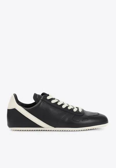 RICK OWENS MINIMAL LEATHER LOW-TOP SNEAKERS