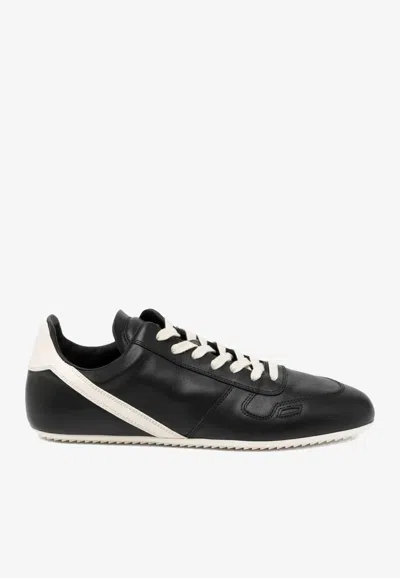 RICK OWENS MINIMAL LEATHER LOW-TOP SNEAKERS