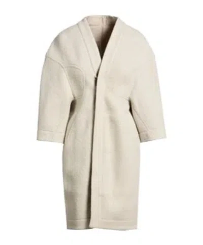 Rick Owens Minimal Single-breasted Coat In Gray