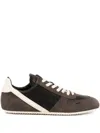 Rick Owens Contemporary Lace-up Sneakers Featuring Contrast Panels In Brown