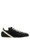 Rick Owens Black Low-top Sneakers With Contrasting Details In Leather Man In Multi