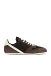 Rick Owens Contemporary Lace-up Sneakers Featuring Contrast Panels In Brown