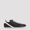 Rick Owens Black Low-top Sneakers With Contrasting Details In Leather Man In Black