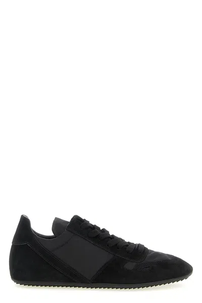 Rick Owens Suede Serrated Sneakers In Black