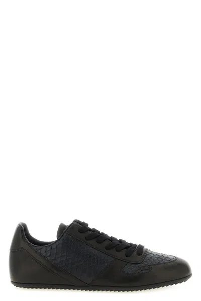 Rick Owens Minimal Sneaker Low Top Rubber Sole In Black