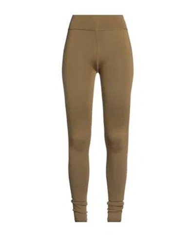 Rick Owens Minimal Solid Wool Leggings In Brown